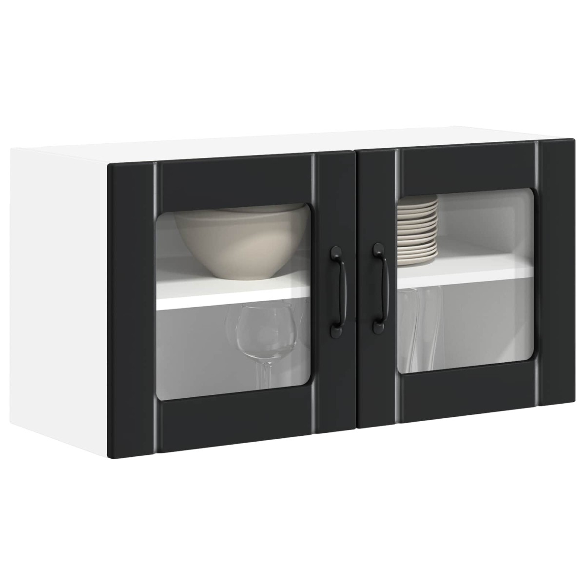 vidaXL Ραφιέρα τοίχου LUCCA Μαύρο 80 x 31 x 40 εκ Επεξεργασμένο Ξύλο