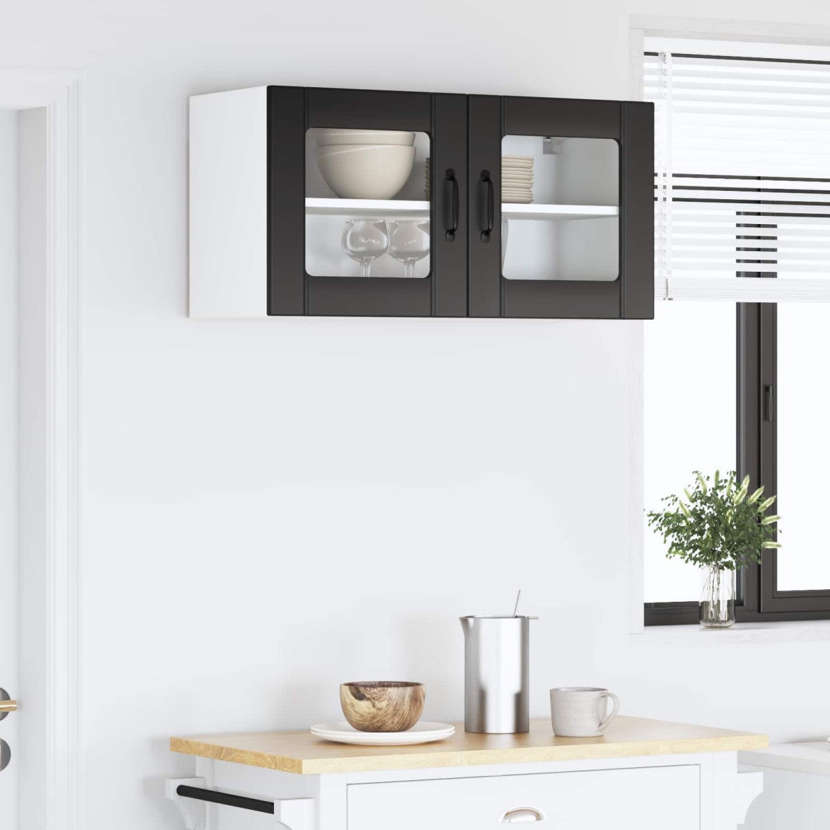 vidaXL Ραφιέρα τοίχου LUCCA Μαύρο 80 x 31 x 40 εκ Επεξεργασμένο Ξύλο