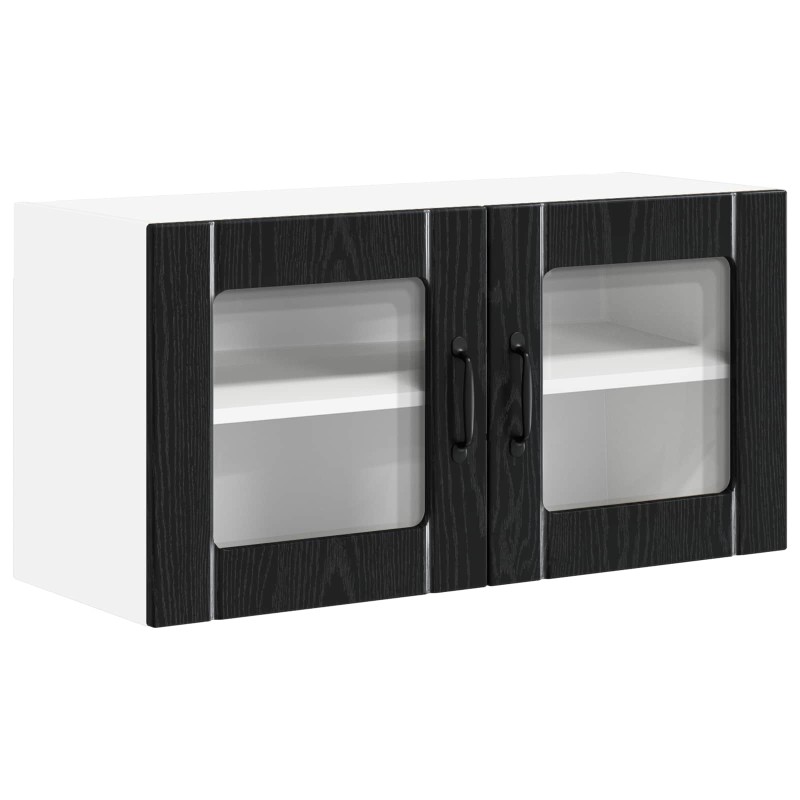 vidaXL Ραφιέρα τοίχου LUCCA Μαύρη Δρυς 80 x 31 x 40 εκ