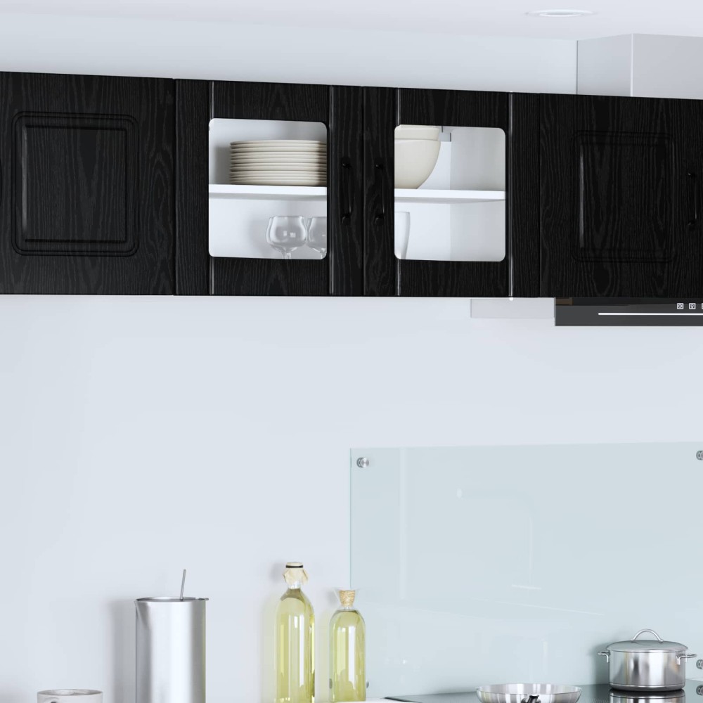 vidaXL Ραφιέρα τοίχου LUCCA Μαύρη Δρυς 80 x 31 x 40 εκ