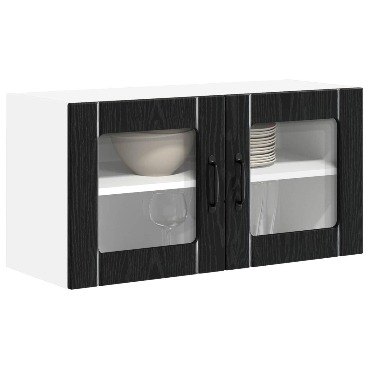 vidaXL Ραφιέρα τοίχου LUCCA Μαύρη Δρυς 80 x 31 x 40 εκ