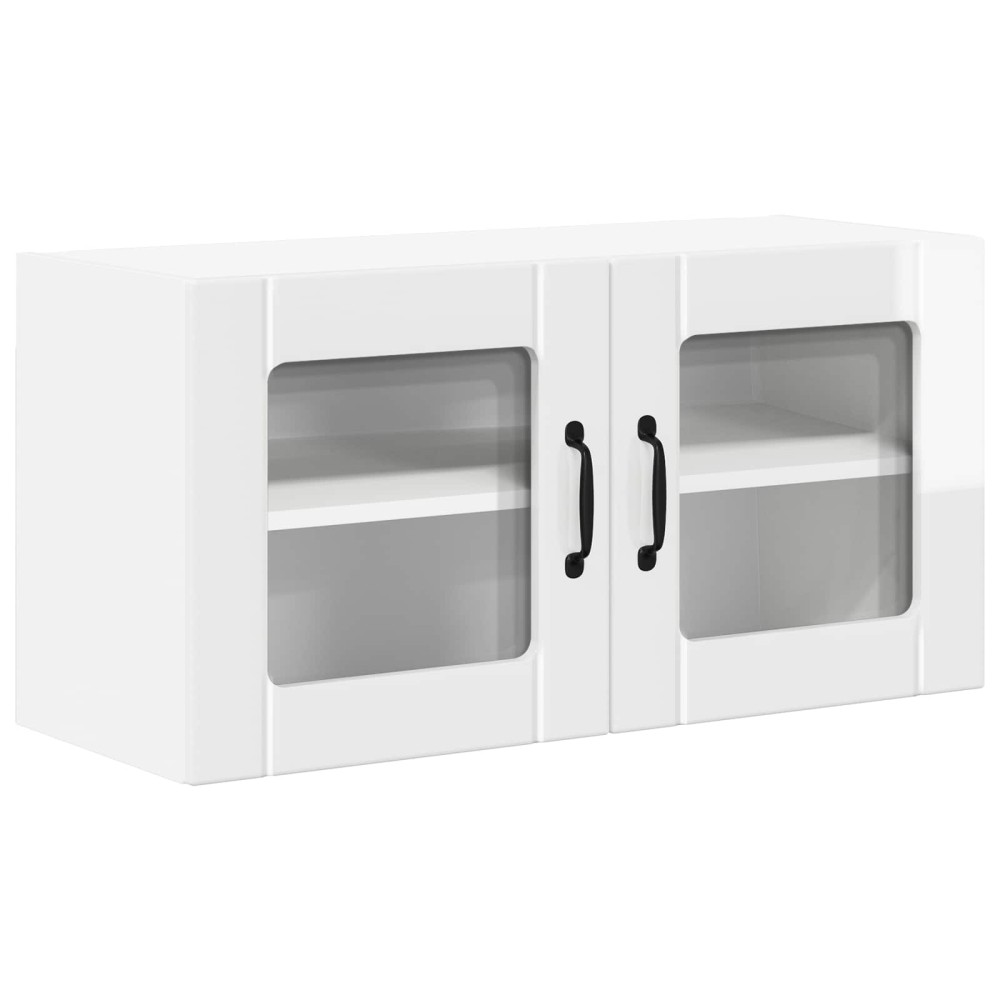 vidaXL Ραφιέρα τοίχου LUCCA Γυαλιστερό Λευκό 80 x 31 x 40 εκ