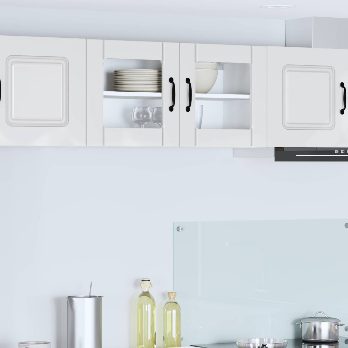 vidaXL Ραφιέρα τοίχου LUCCA Γυαλιστερό Λευκό 80 x 31 x 40 εκ