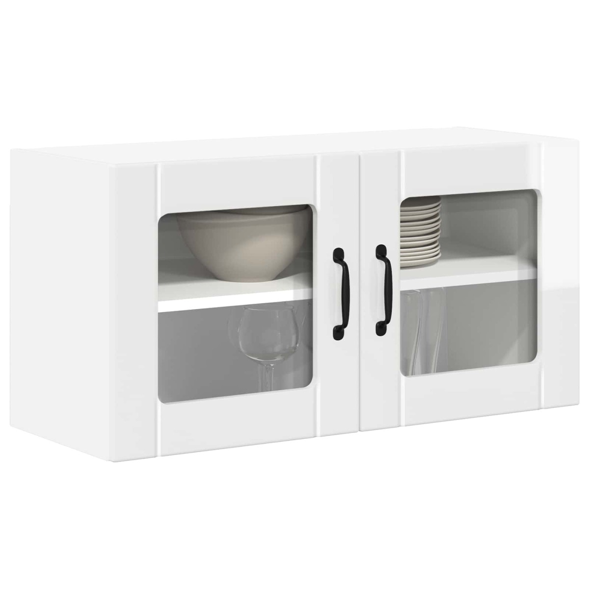 vidaXL Ραφιέρα τοίχου LUCCA Γυαλιστερό Λευκό 80 x 31 x 40 εκ