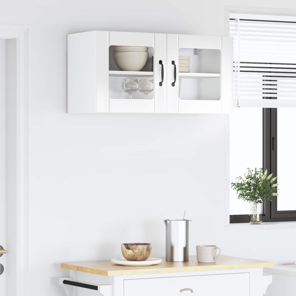 vidaXL Ραφιέρα τοίχου LUCCA Γυαλιστερό Λευκό 80 x 31 x 40 εκ