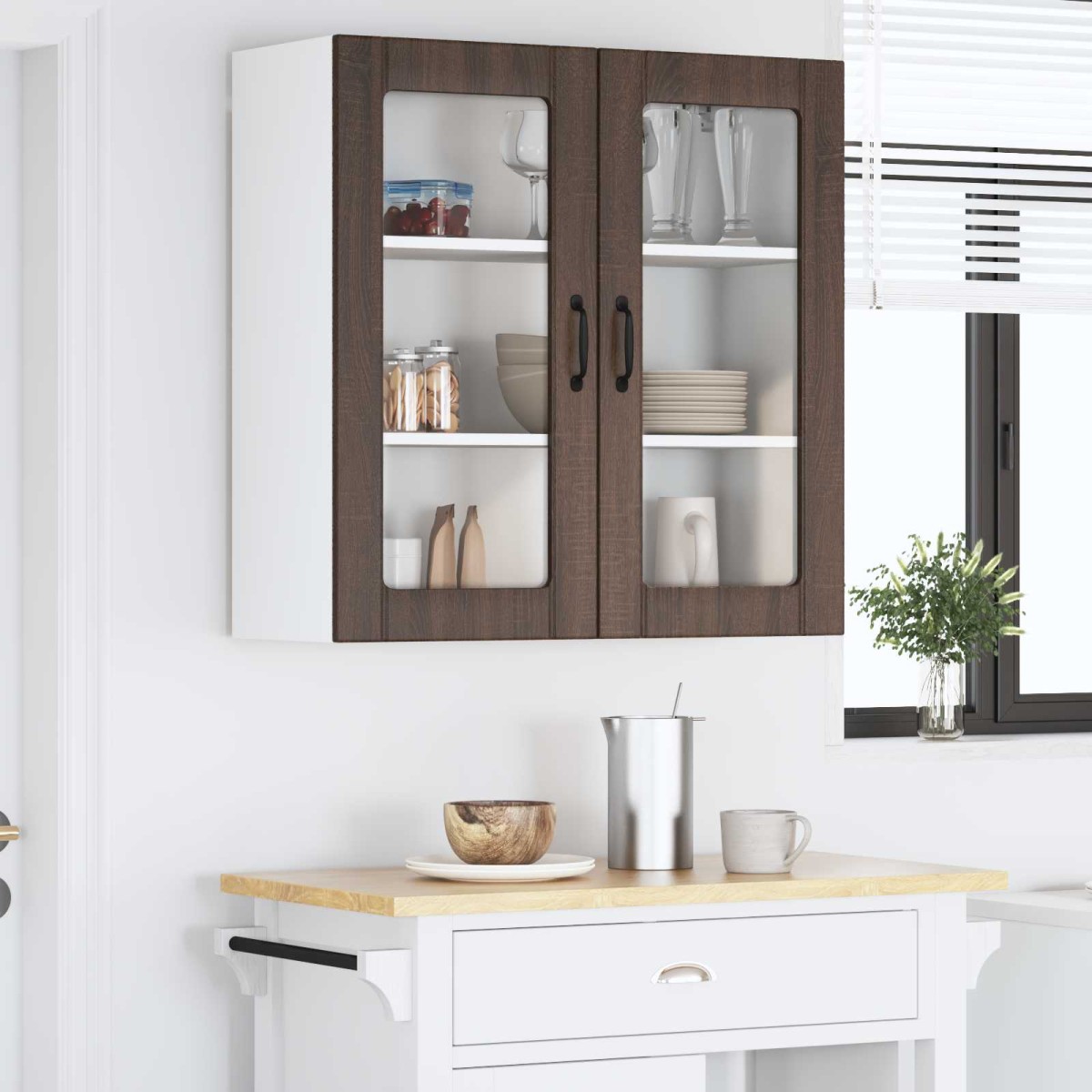 vidaXL Ραφιέρα τοίχου LUCCA Καφέ Ξύλο Δρυός 80 x 31 x 80 εκ.