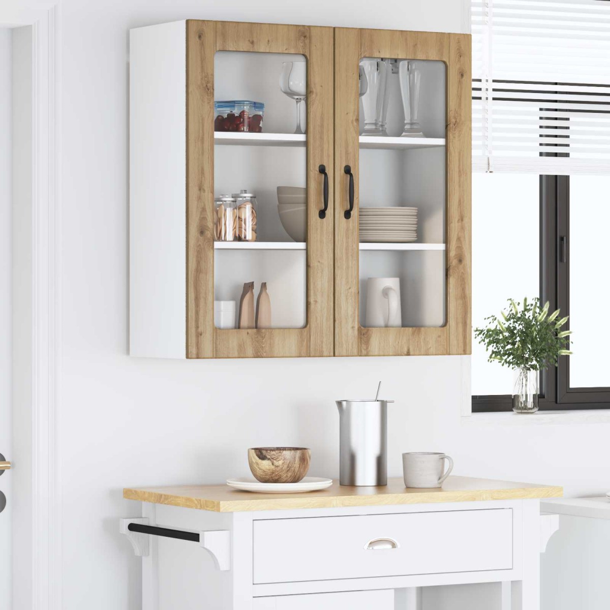 vidaXL Ραφιέρα τοίχου LUCCA Artisan Δρυς 80 x 31 x 80 εκ.