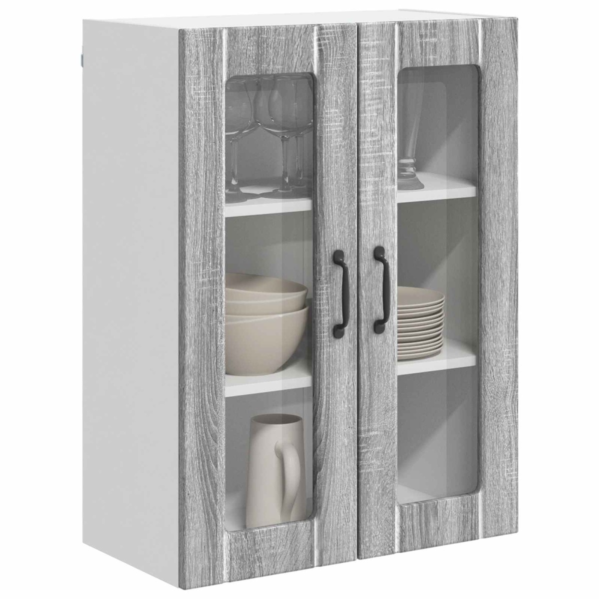 vidaXL Ραφιέρα τοίχου LUCCA Γκρι Sonoma 60 x 31 x 80 εκ.