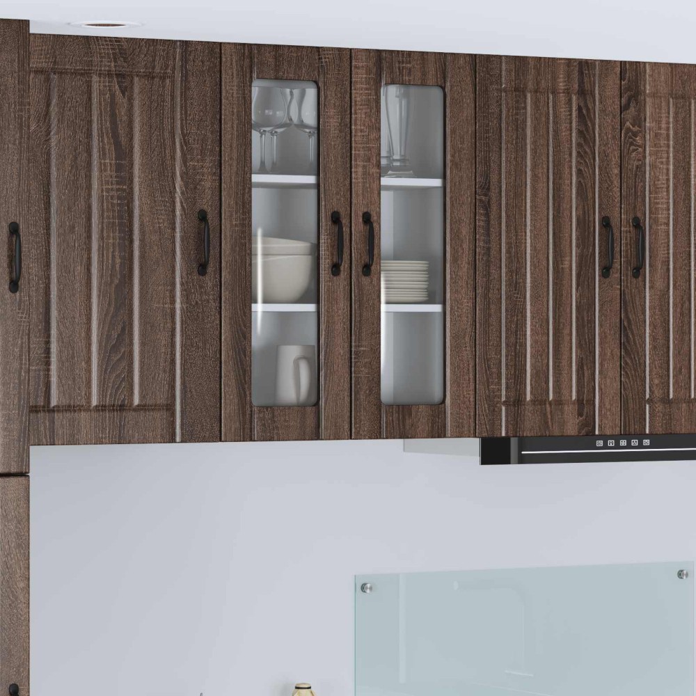 vidaXL Ραφιέρα τοίχου LUCCA Καφέ Ξύλο Δρυός 60 x 31 x 80 εκ.
