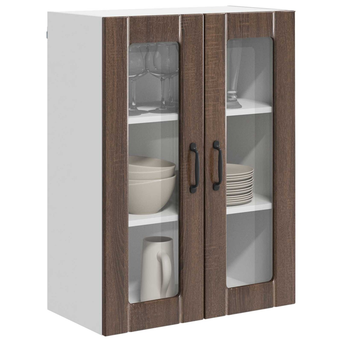 vidaXL Ραφιέρα τοίχου LUCCA Καφέ Ξύλο Δρυός 60 x 31 x 80 εκ.