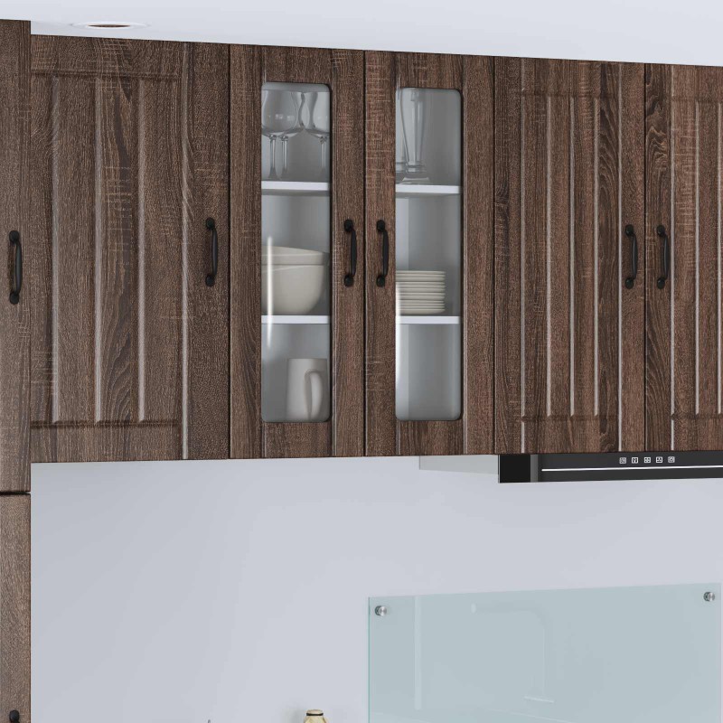 vidaXL Ραφιέρα τοίχου LUCCA Καφέ Ξύλο Δρυός 60 x 31 x 80 εκ.