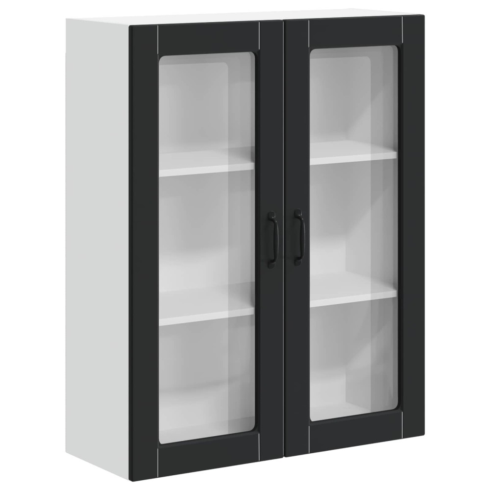 vidaXL Ραφιέρα τοίχου LUCCA Μαύρο 80 x 31 x 100 εκ. Επεξεργασμένο Ξύλο