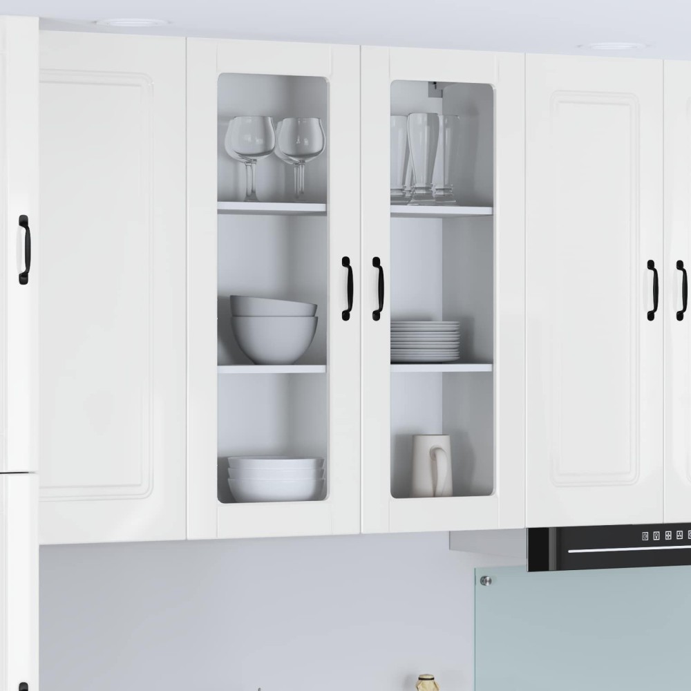 vidaXL Ραφιέρα τοίχου LUCCA Γυαλιστερό Λευκό 80 x 31 x 100 εκ.