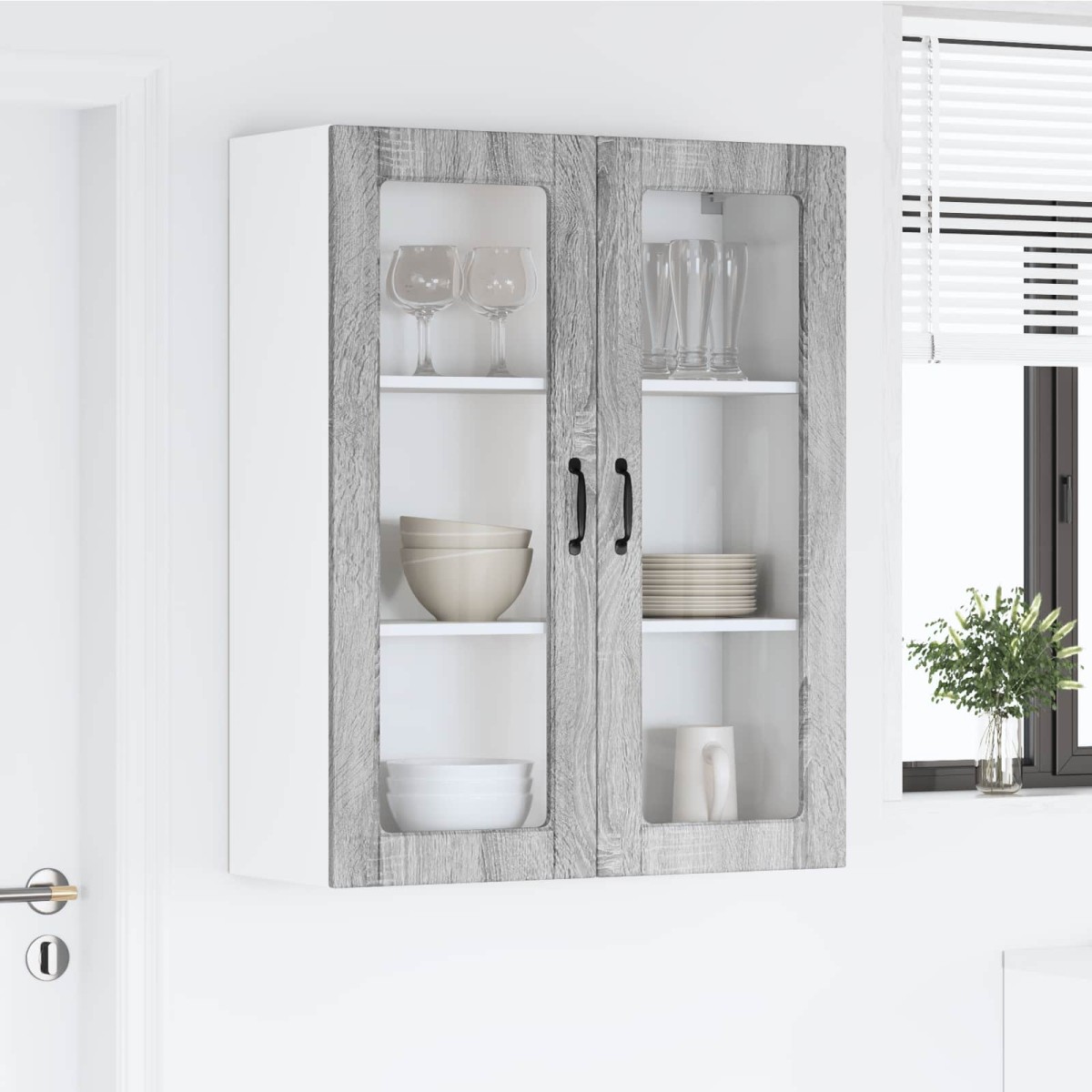 vidaXL Ραφιέρα τοίχου LUCCA Γκρι Sonoma 80 x 31 x 100 εκ.
