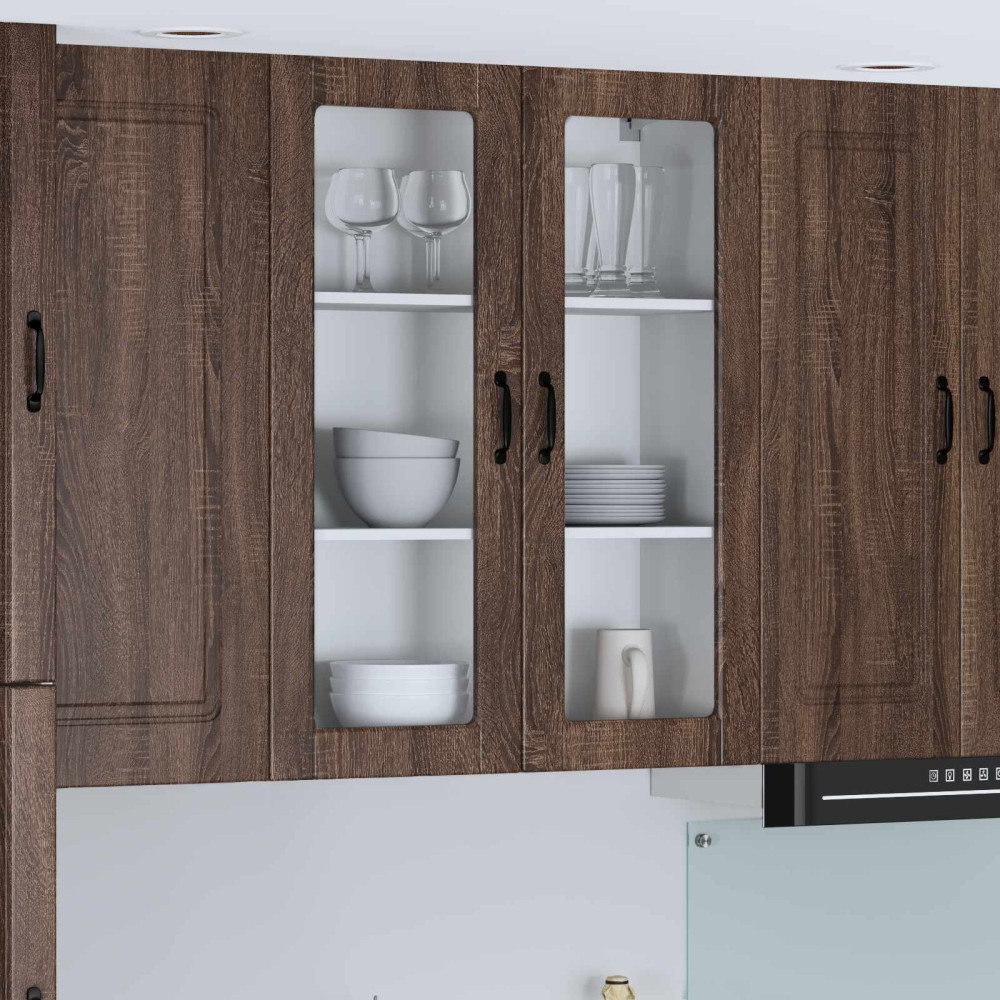 vidaXL Ραφιέρα τοίχου LUCCA Καφέ Ξύλο Δρυός 80 x 31 x 100 εκ.