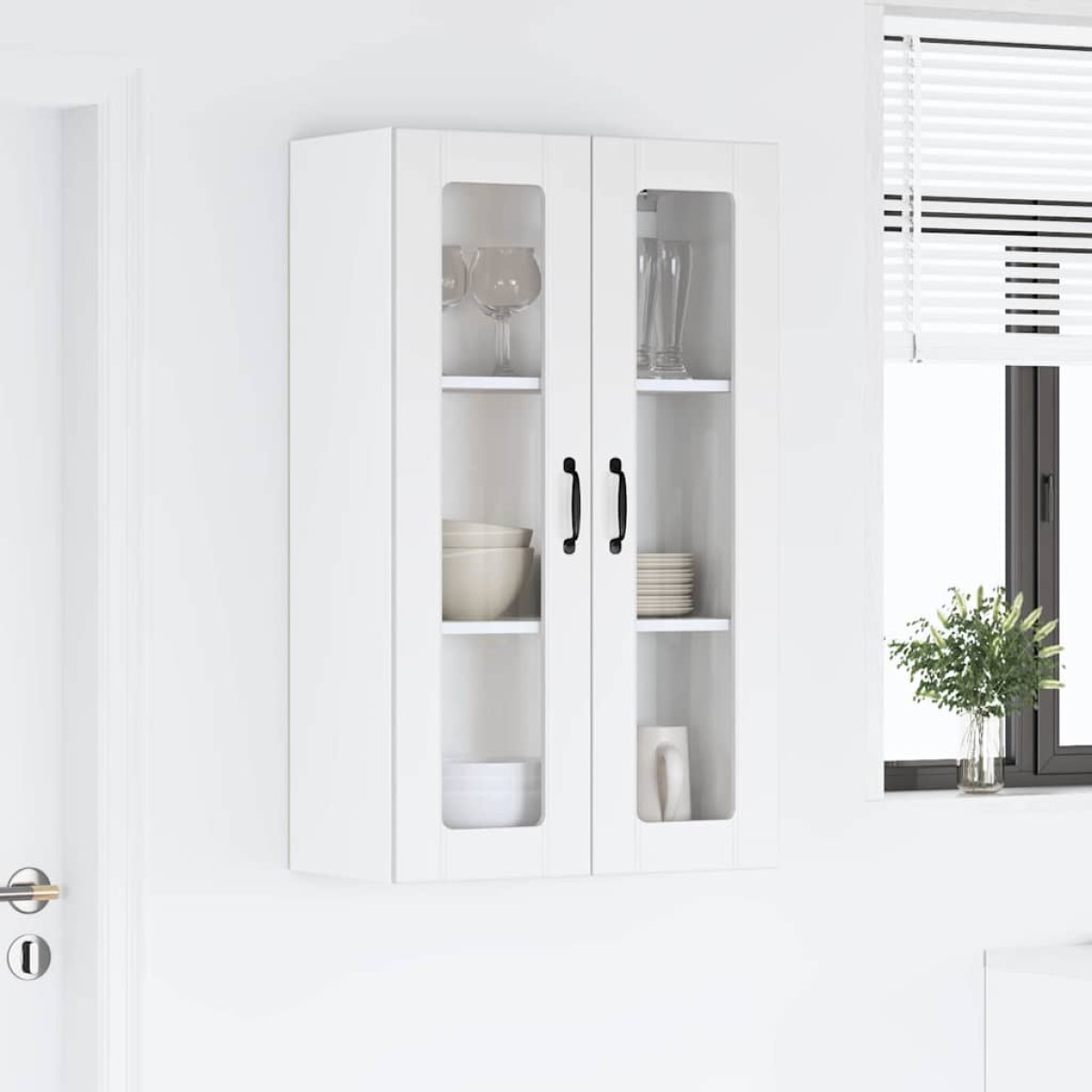 vidaXL Ραφιέρα τοίχου LUCCA Λευκό 60 x 31 x 100 εκ. Επεξεργασμένο Ξύλο