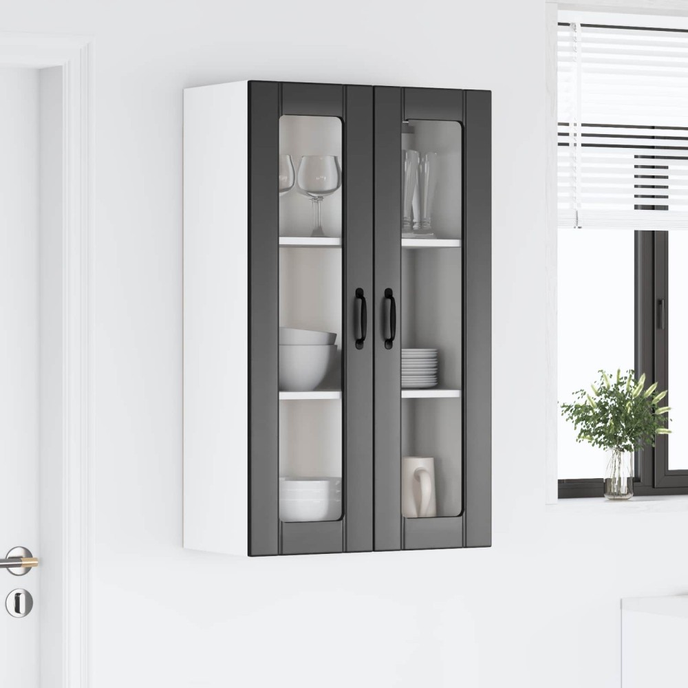 vidaXL Ραφιέρα τοίχου LUCCA Μαύρο 60 x 31 x 100 εκ. Επεξεργασμένο Ξύλο