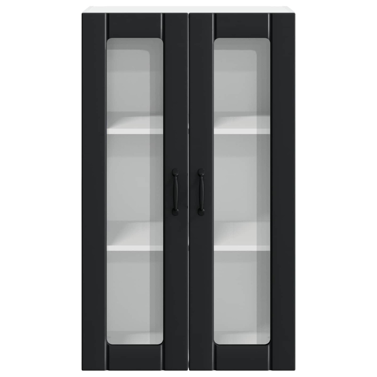 vidaXL Ραφιέρα τοίχου LUCCA Μαύρο 60 x 31 x 100 εκ. Επεξεργασμένο Ξύλο