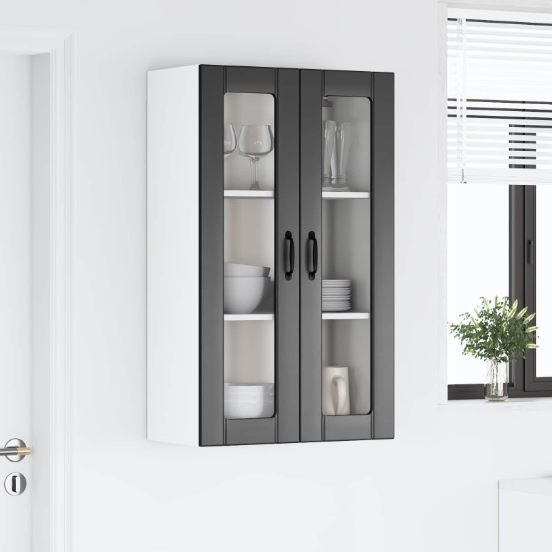 vidaXL Ραφιέρα τοίχου LUCCA Μαύρο 60 x 31 x 100 εκ. Επεξεργασμένο Ξύλο