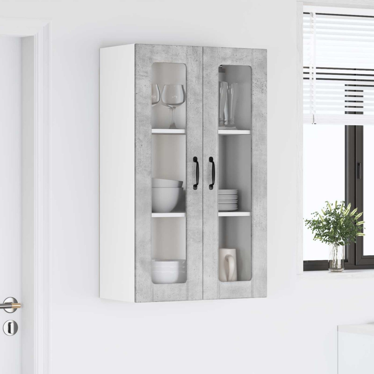 vidaXL Ραφιέρα τοίχου LUCCA Γκρι Σκυροδέματος 60 x 31 x 100 εκ.