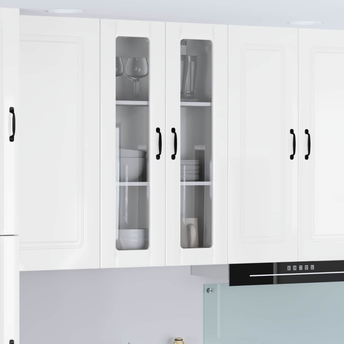 vidaXL Ραφιέρα τοίχου LUCCA Γυαλιστερό Λευκό 60 x 31 x 100 εκ.