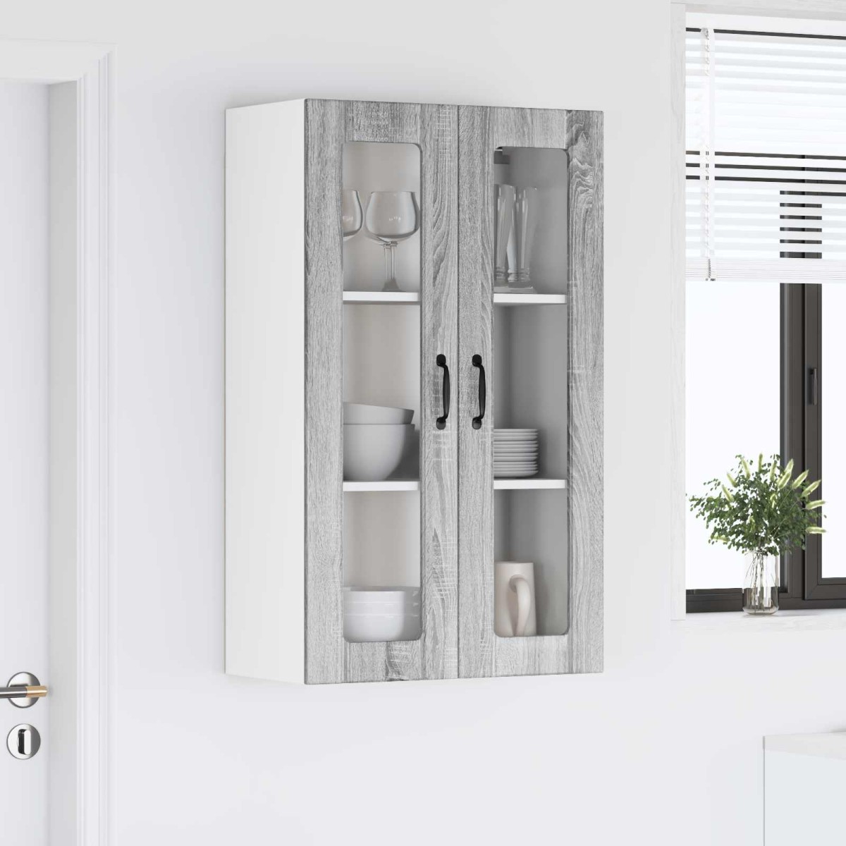 vidaXL Ραφιέρα τοίχου LUCCA Γκρι Sonoma 60 x 31 x 100 εκ.