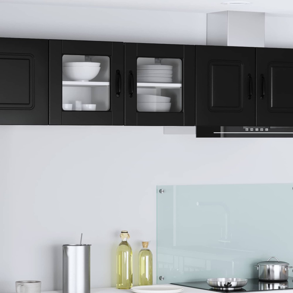 vidaXL Ραφιέρα τοίχου PORTO Μαύρο 40 x 31 x 40 εκ. Επεξεργασμένο Ξύλο