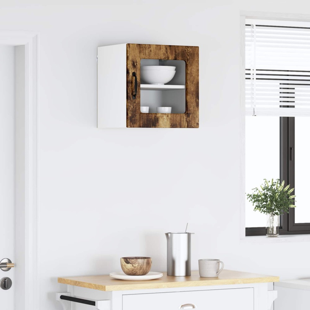 vidaXL Ραφιέρα τοίχου PORTO Καπνιστό Δρύς 40 x 31 x 40 εκ.