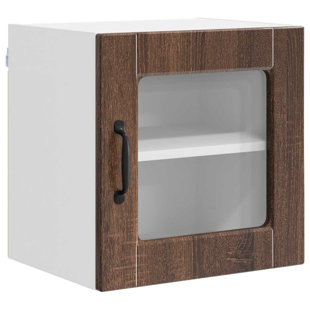 vidaXL Ντουλάπι τοίχου από γυαλί PORTO Καφέ δρυς 40 x 31 x 40 εκ.
