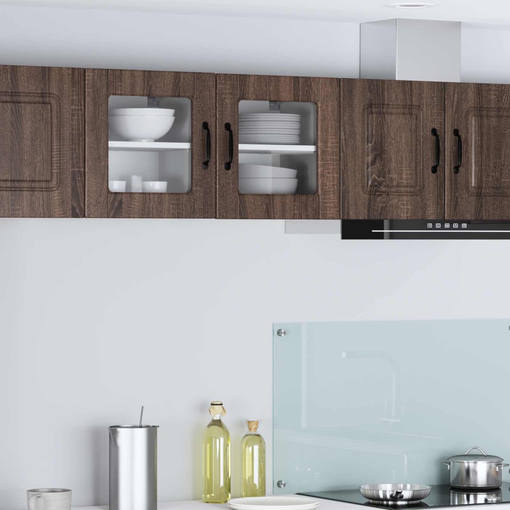 vidaXL Ντουλάπι τοίχου από γυαλί PORTO Καφέ δρυς 40 x 31 x 40 εκ.