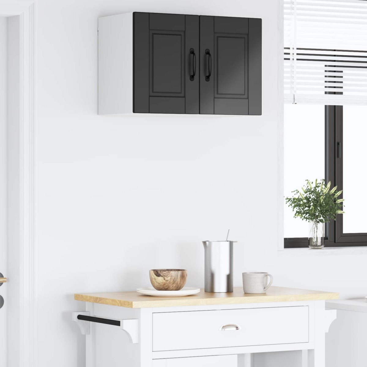 vidaXL Ντουλάπα Τοίχου PORTO Μαύρο 60 x 31 x 40 εκ Επεξεργασμένο Ξύλο