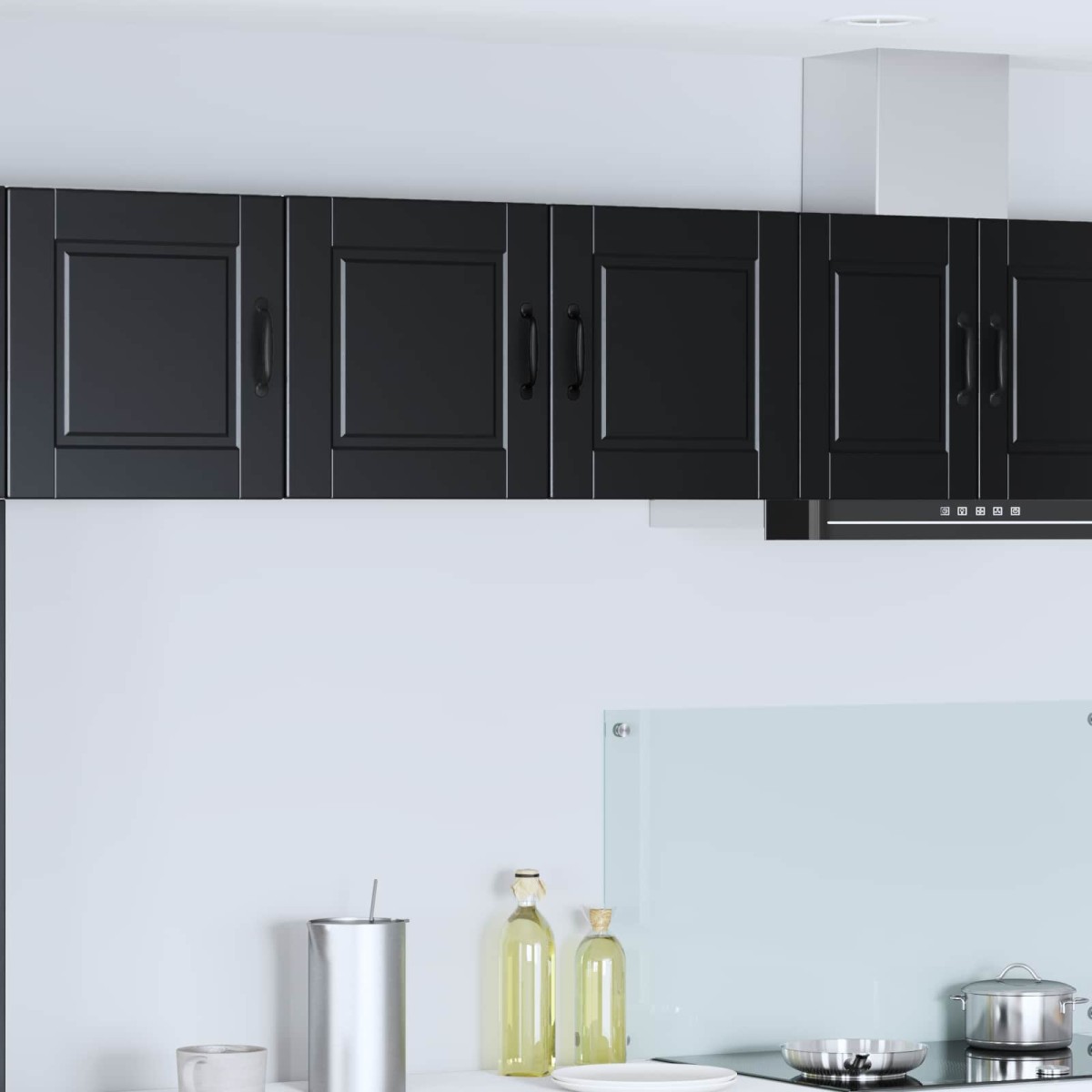 vidaXL Ντουλάπα Τοίχου PORTO Μαύρο 80 x 31 x 40 εκ Επεξεργασμένο Ξύλο
