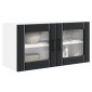 vidaXL Επιτοίχιο γυάλινο ντουλάπι PORTO Μαύρο 80 x 31 x 40 εκ