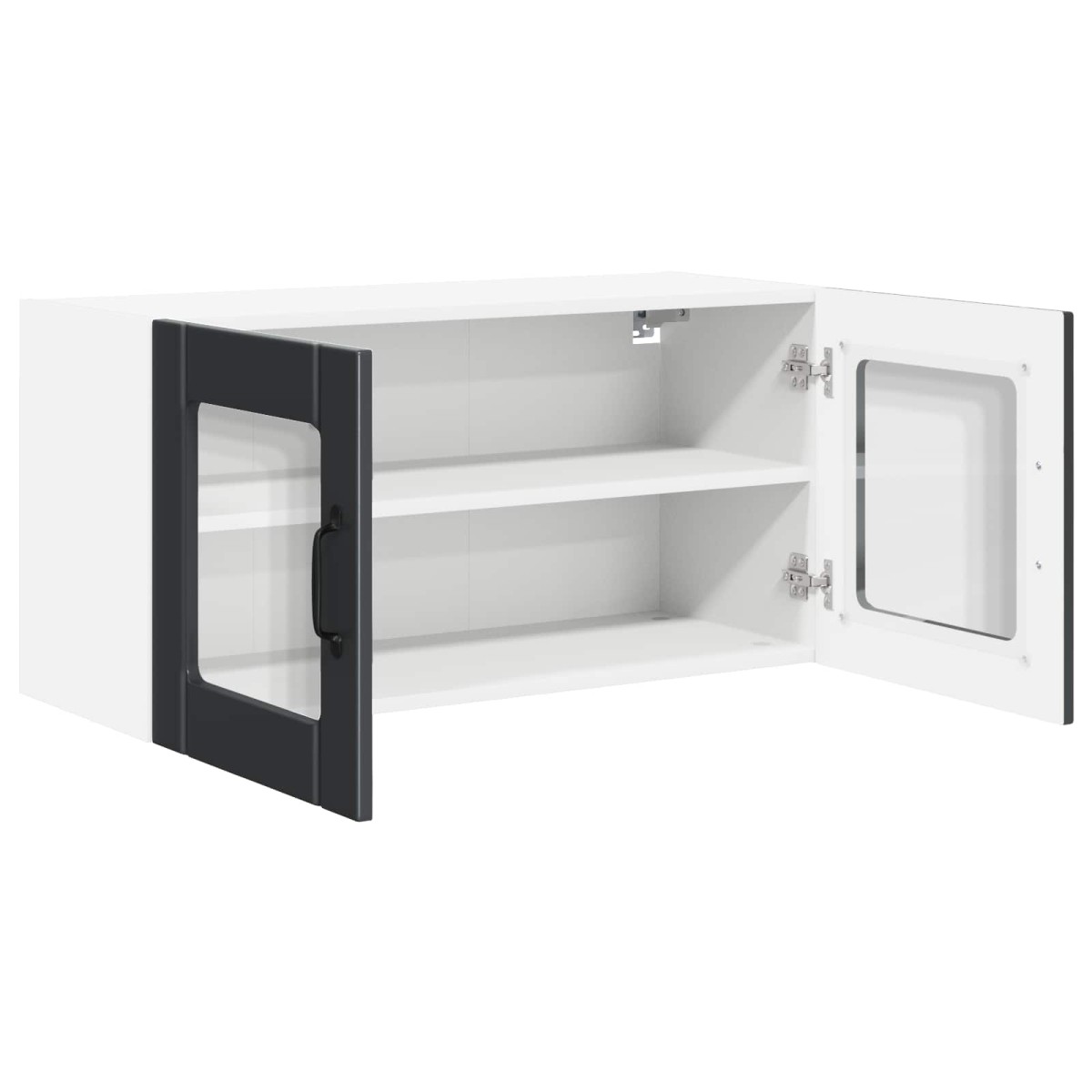 vidaXL Επιτοίχιο γυάλινο ντουλάπι PORTO Μαύρο 80 x 31 x 40 εκ
