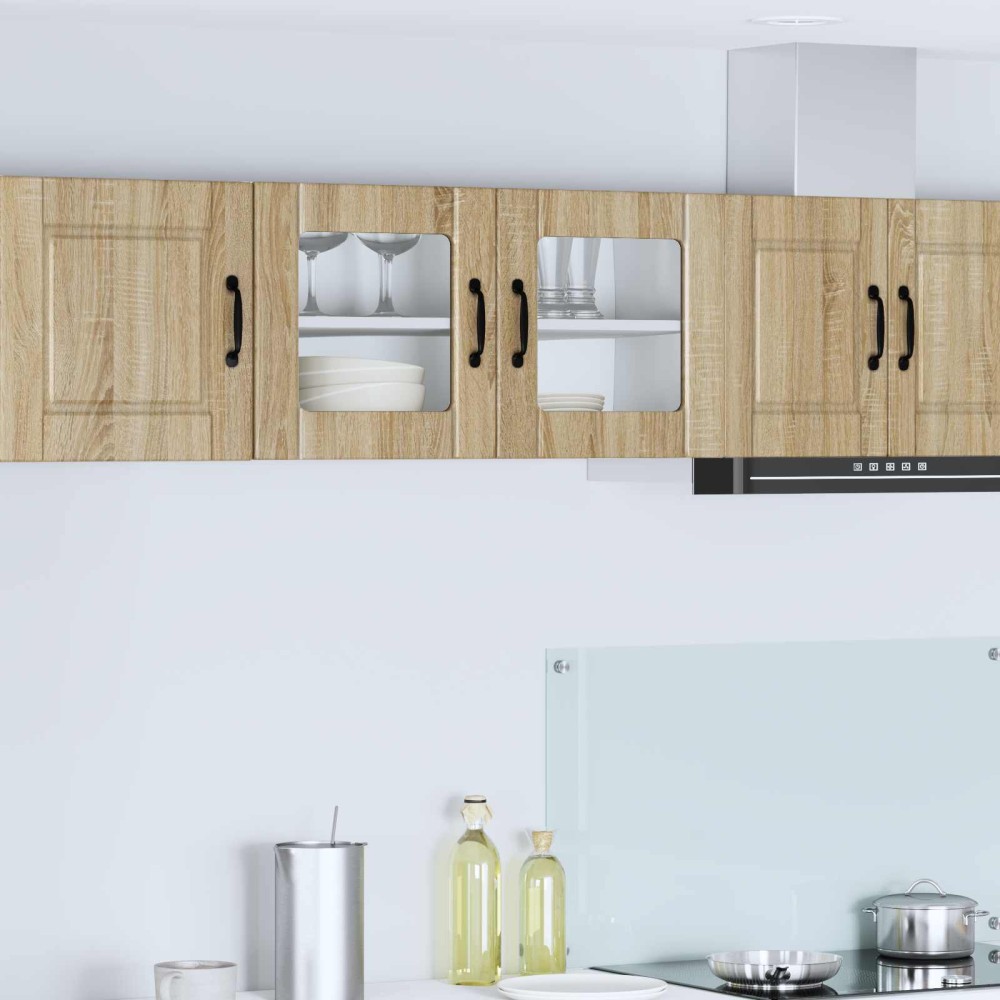vidaXL Κάθισμα τοίχου από γυαλί PORTO Δρύς Sonoma 80 x 31 x 40 εκ