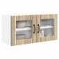 vidaXL Κάθισμα τοίχου από γυαλί PORTO Δρύς Sonoma 80 x 31 x 40 εκ