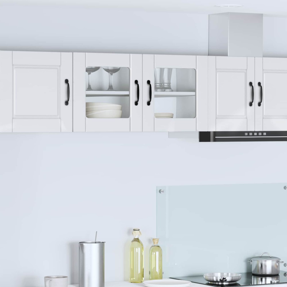vidaXL Ραφιέρα τοίχου PORTO Υψηλής γυαλάδας λευκό 80 x 31 x 40 εκ
