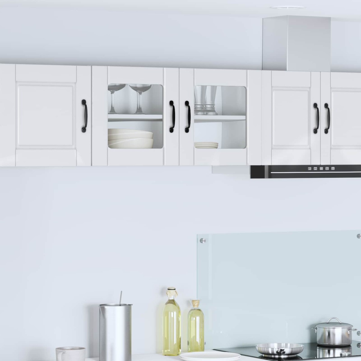 vidaXL Ραφιέρα τοίχου PORTO Υψηλής γυαλάδας λευκό 80 x 31 x 40 εκ