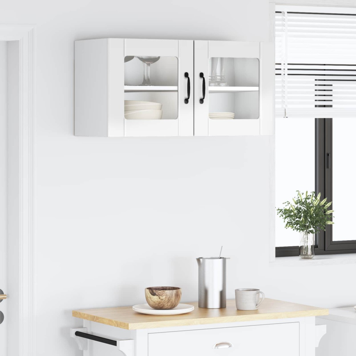 vidaXL Ραφιέρα τοίχου PORTO Υψηλής γυαλάδας λευκό 80 x 31 x 40 εκ
