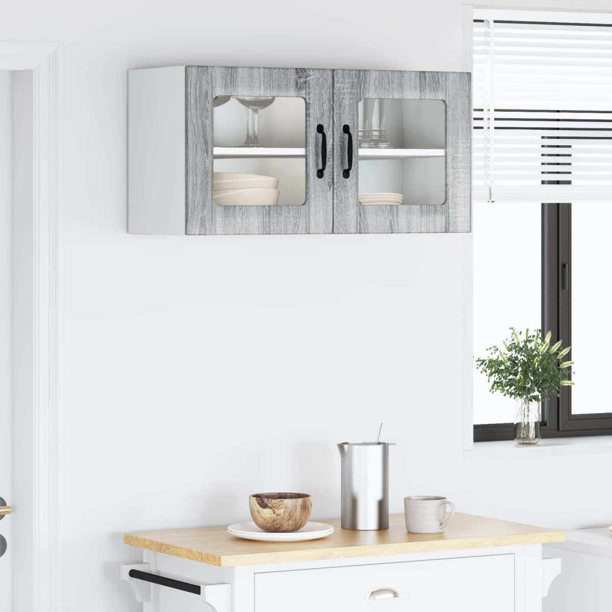 vidaXL Ραφιέρα τοίχου PORTO Γκρίζο Σονομα 80 x 31 x 40 εκ
