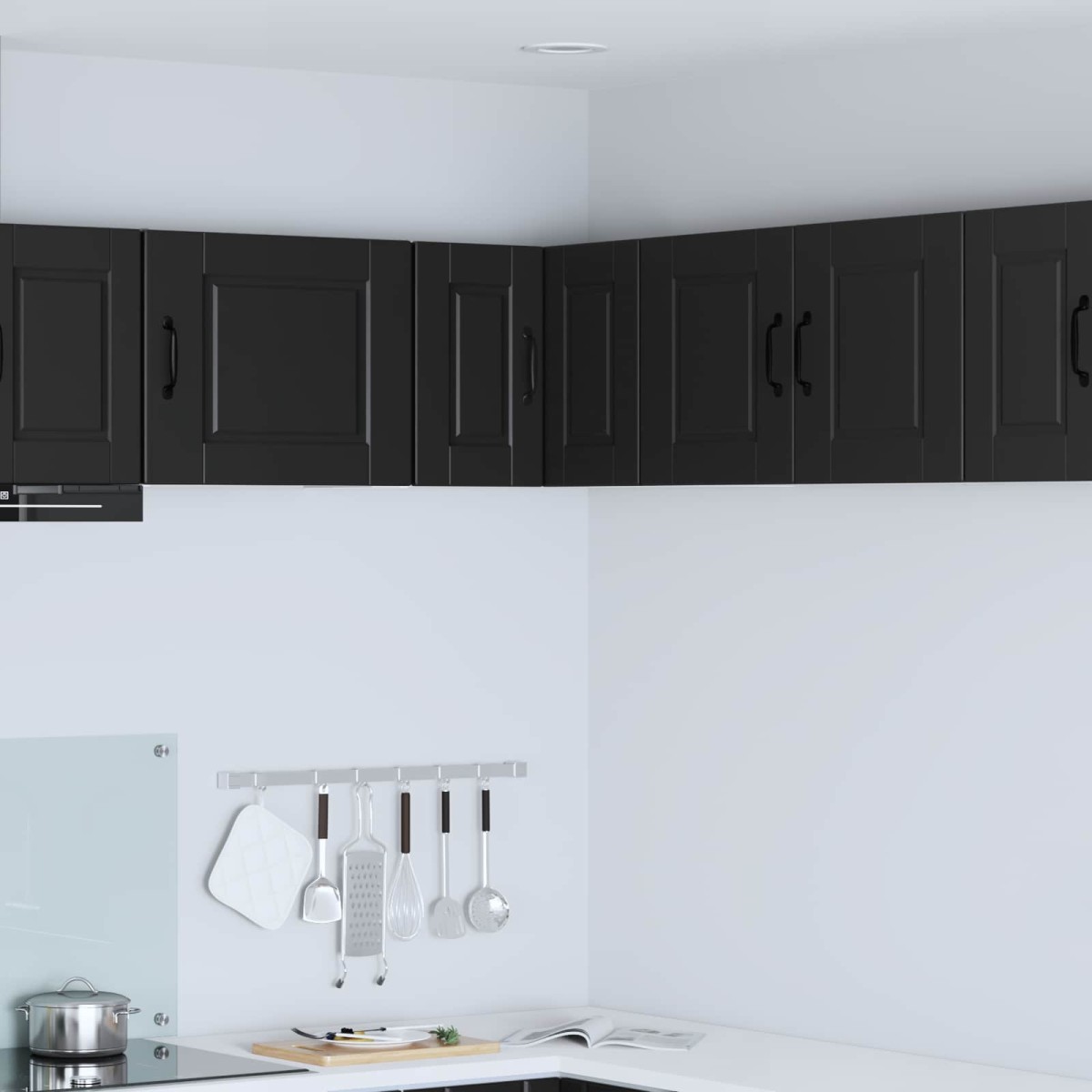vidaXL Ντουλάπα Γωνίας PORTO Μαύρο 57 x 57 x 40 εκ. Επεξεργασμένο Ξύλο