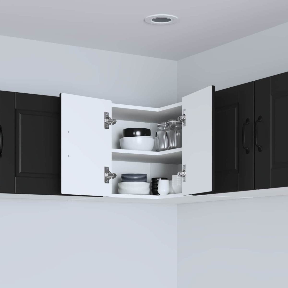 vidaXL Ντουλάπα Γωνίας PORTO Μαύρο 57 x 57 x 40 εκ. Επεξεργασμένο Ξύλο