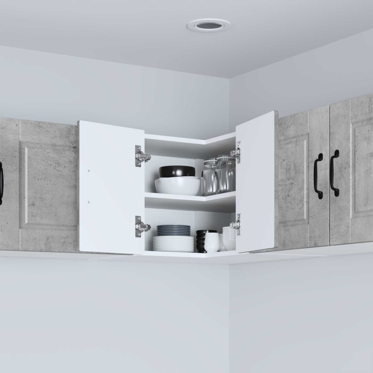 vidaXL Ντουλάπα Γωνίας PORTO Σκυρόδεμα Γκρι 57 x 57 x 40 εκ.
