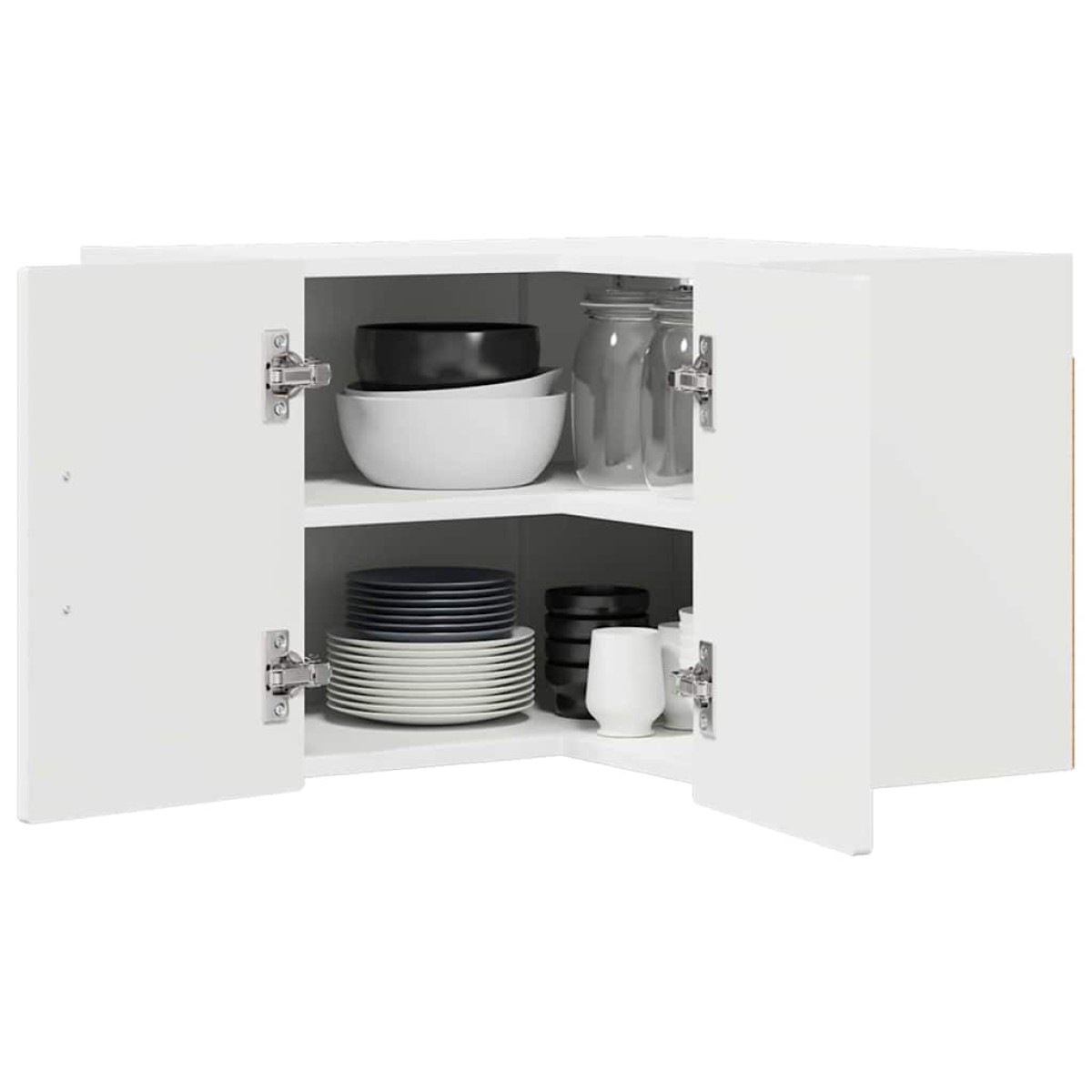 vidaXL Ντουλάπα Γωνίας PORTO Υψηλής γυαλάδας λευκό 57 x 57 x 40 εκ.