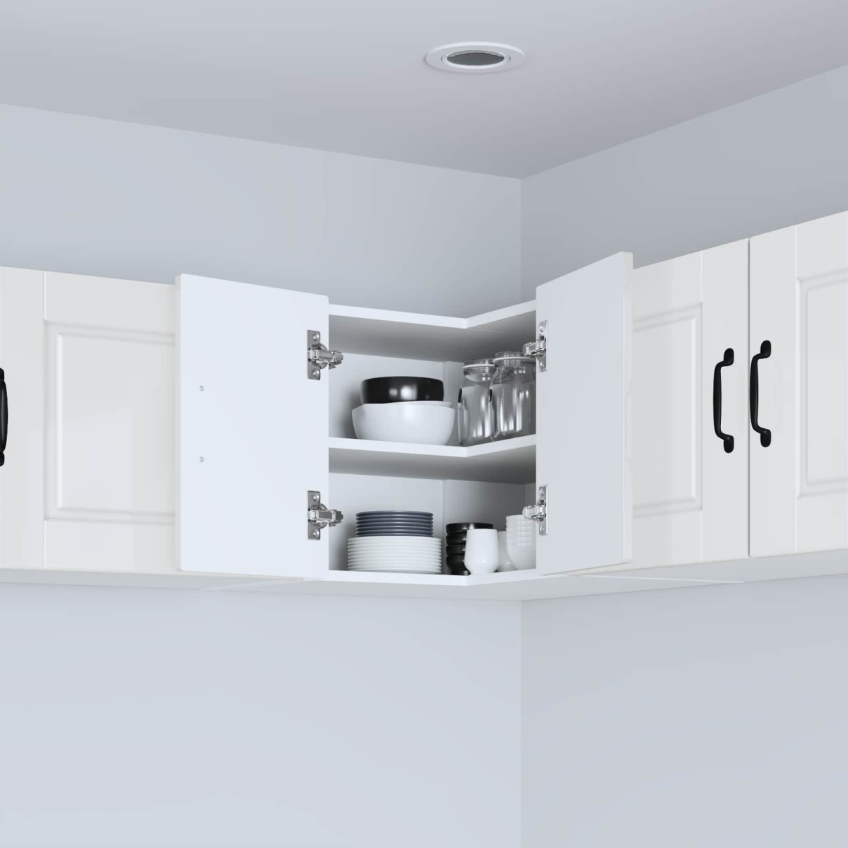vidaXL Ντουλάπα Γωνίας PORTO Υψηλής γυαλάδας λευκό 57 x 57 x 40 εκ.