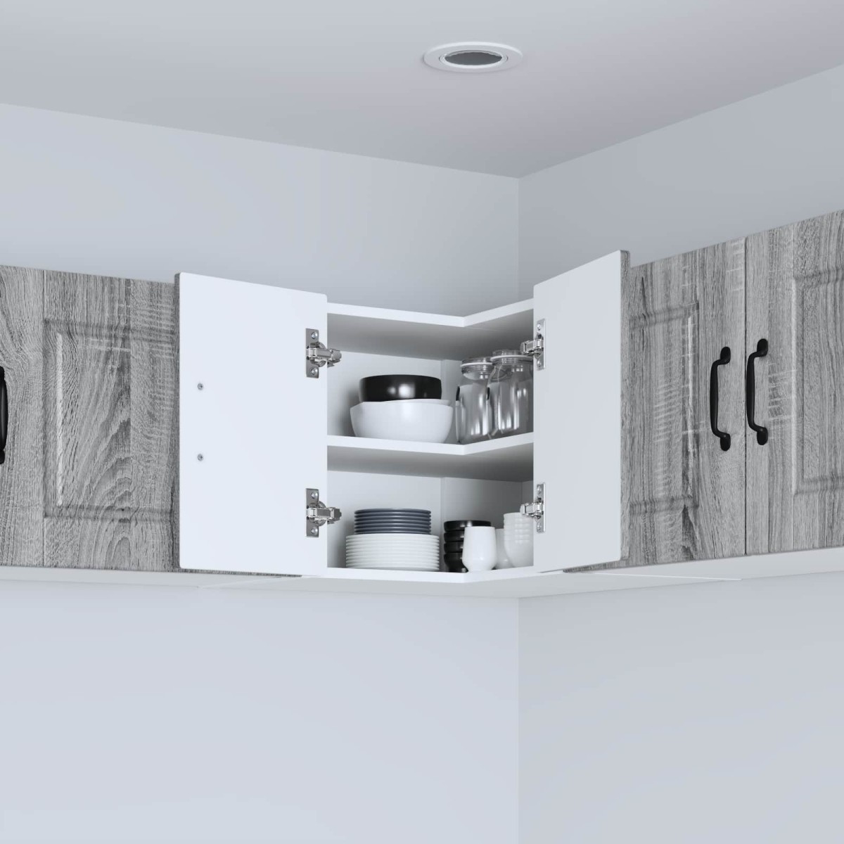 vidaXL Ντουλάπα Γωνίας PORTO Γκρίζο Σονομα 57 x 57 x 40 εκ.