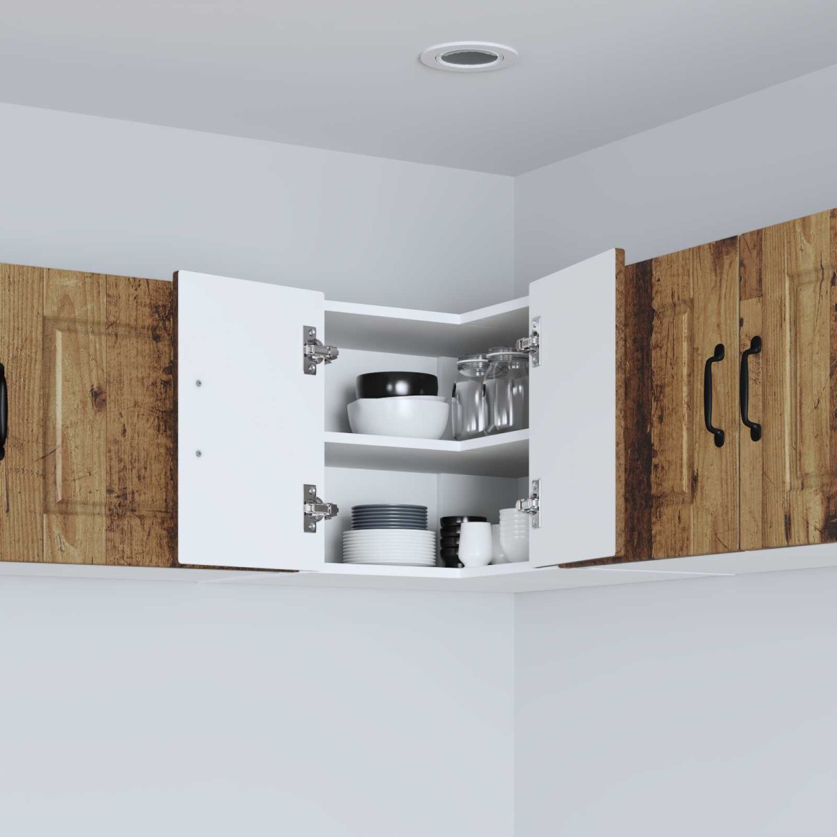 vidaXL Ντουλάπα Γωνίας PORTO Παλιό ξύλο 57 x 57 x 40 εκ.