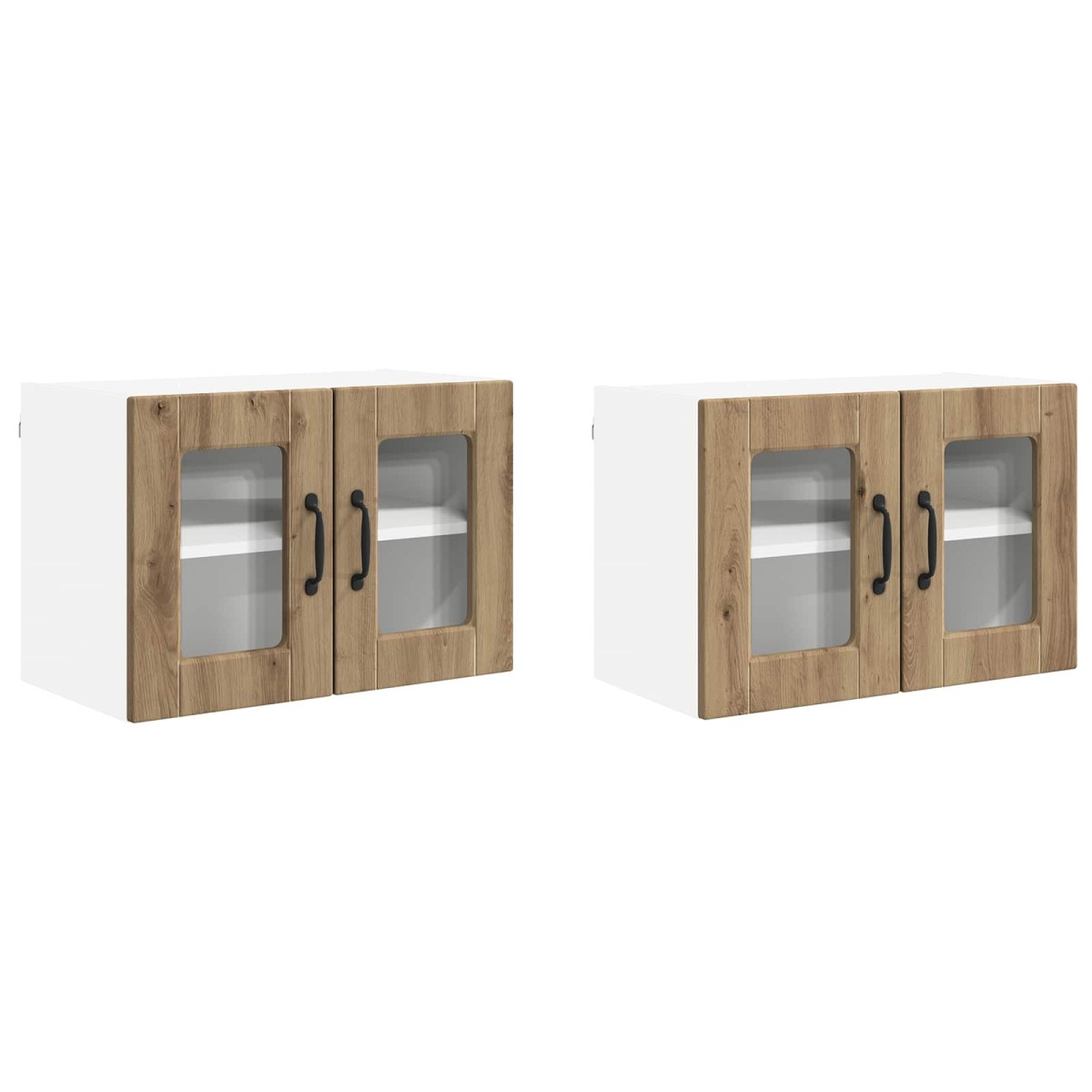 vidaXL Ραφιέρα τοίχου PORTO 2 τμχ. Artisan Oak Επεξεργασμένο Ξύλο