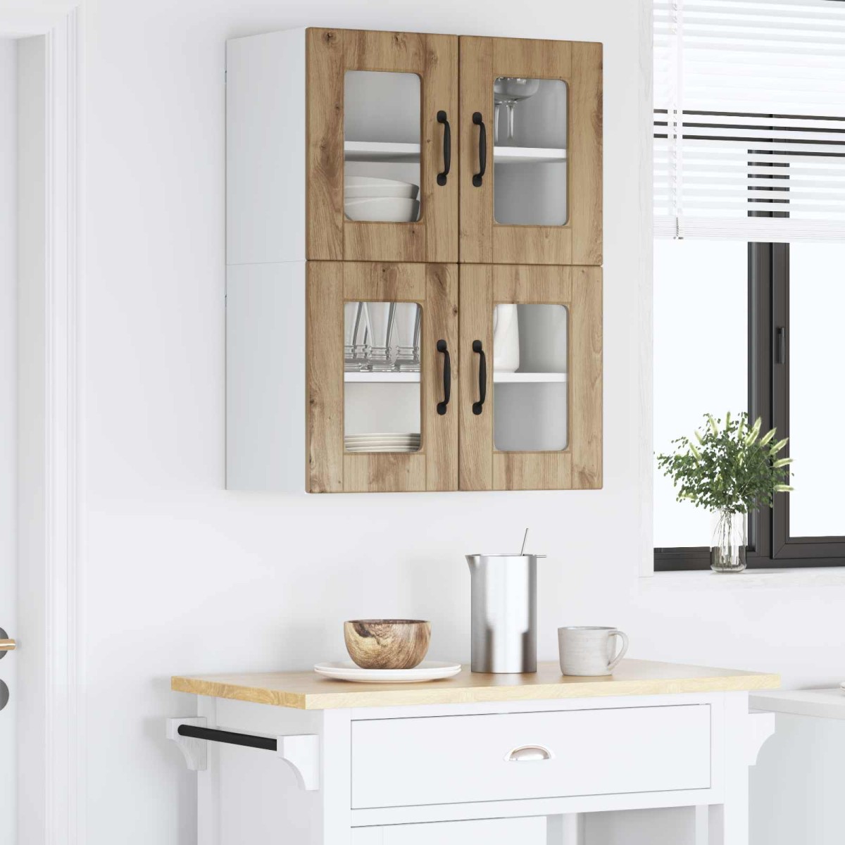 vidaXL Ραφιέρα τοίχου PORTO 2 τμχ. Artisan Oak Επεξεργασμένο Ξύλο
