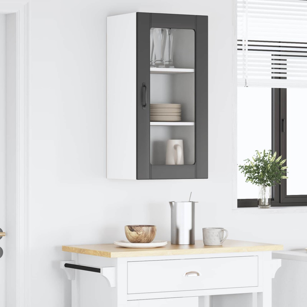 vidaXL Ραφιέρα τοίχου PORTO Μαύρο 40 x 31 x 80 εκ. Επεξεργασμένο Ξύλο